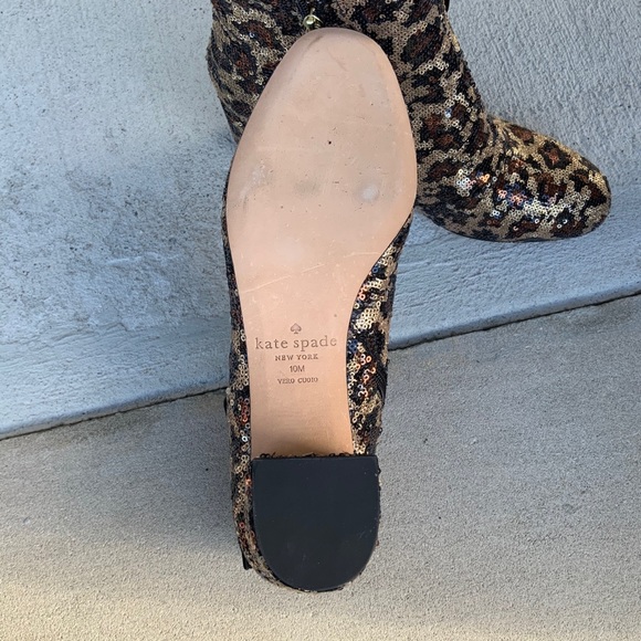 Kate Spade Leopard “Langley” Sequin Booties - Picture 4 of 10